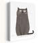 Grumpy Grey Cat Minimalist Cat Wall Art Print 1 Piece Wrapped Canvas Wall Art-1908886303