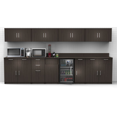 Buffet Buffet Buffet de cuisine pour la pause-déjeuner 9 pièces espresso - assemblé en usine (achat de meubles seulement)