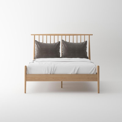 Isabella Mid Century Bed - Solid American White Oak - King