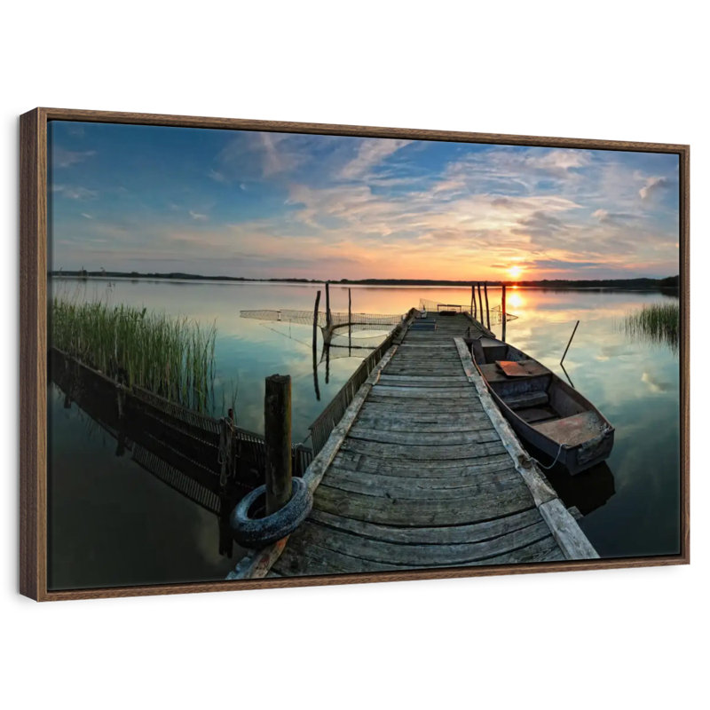 Fishing Trip, 37" X 25", Floating Frame Walnut