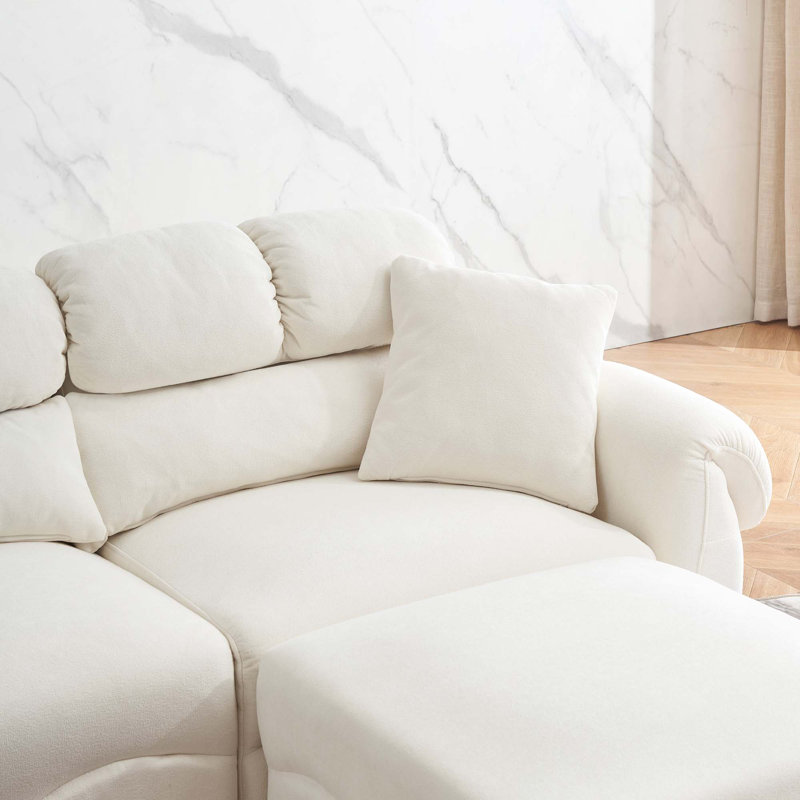 Canapé en velours, H 34,71 po x l 104,00 po x P 25,00 po, 3, Velours beige