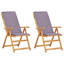 Chaise de patio pliante en acacia avec coussin Otani-498443756