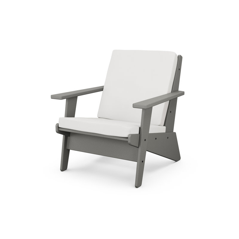 Chaise moderne POLYWOOD x Sol 72, Gris ardoise, Microfibre Natural Linen Revolution®