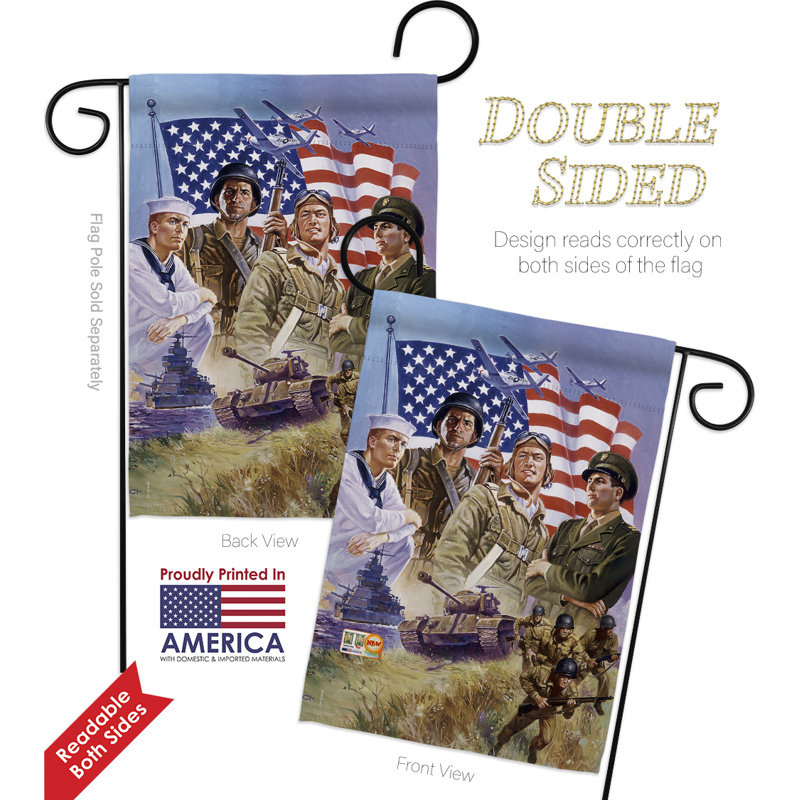 Double Sided 18.5'' H x 13'' W Polyester Independence Day Flag Set