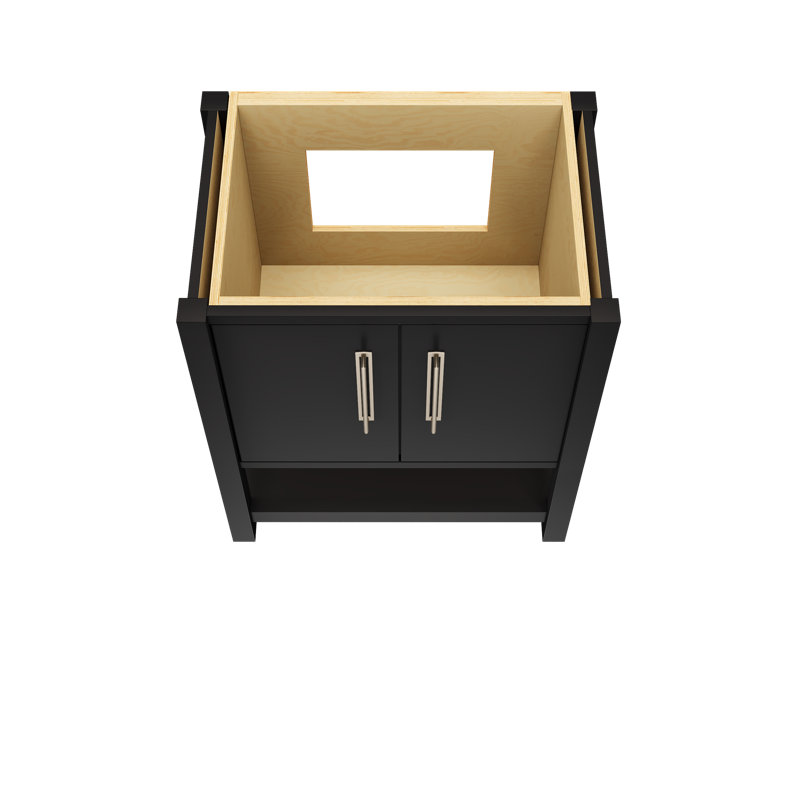 Kiawah Single Bath Vanity, Noir, Satin Nickel, 30"