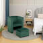 Fauteuil d'appoint rembourré en tonneau avec repose-pieds de rangement pour le salon / la chambre à coucher / le bureau-825907783