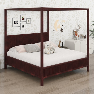 Bedroom Canopy Bed, Equipped with Support Slats