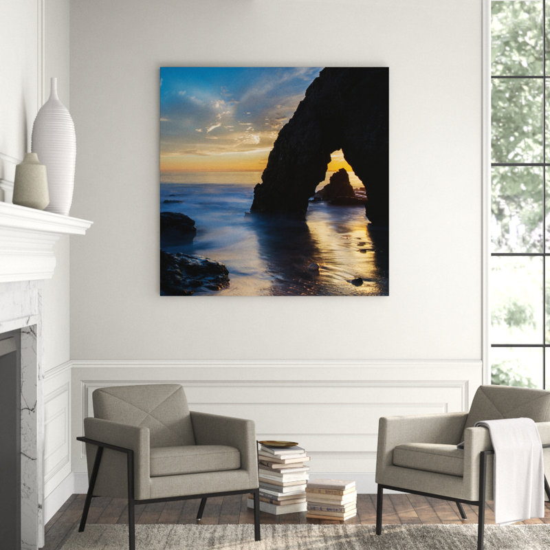 Fog Beach Print, 46" H x 46" W x 1" D, Aluminum