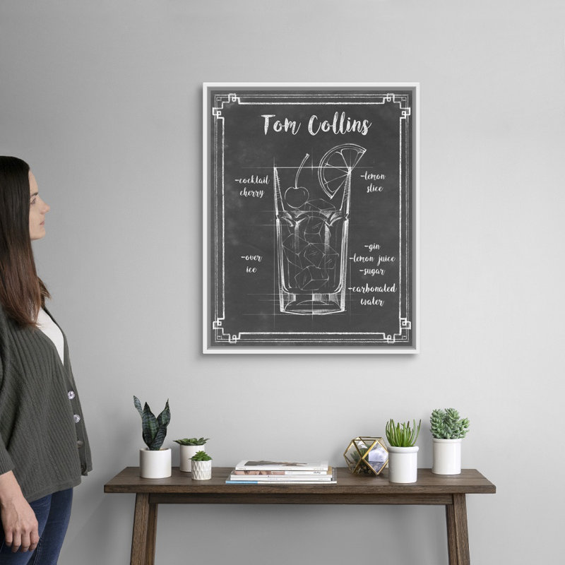 Mixology II - impression sur toile, Cadre flottant blanc, H 31,7 po x l 25,7 po x P 1,75 po