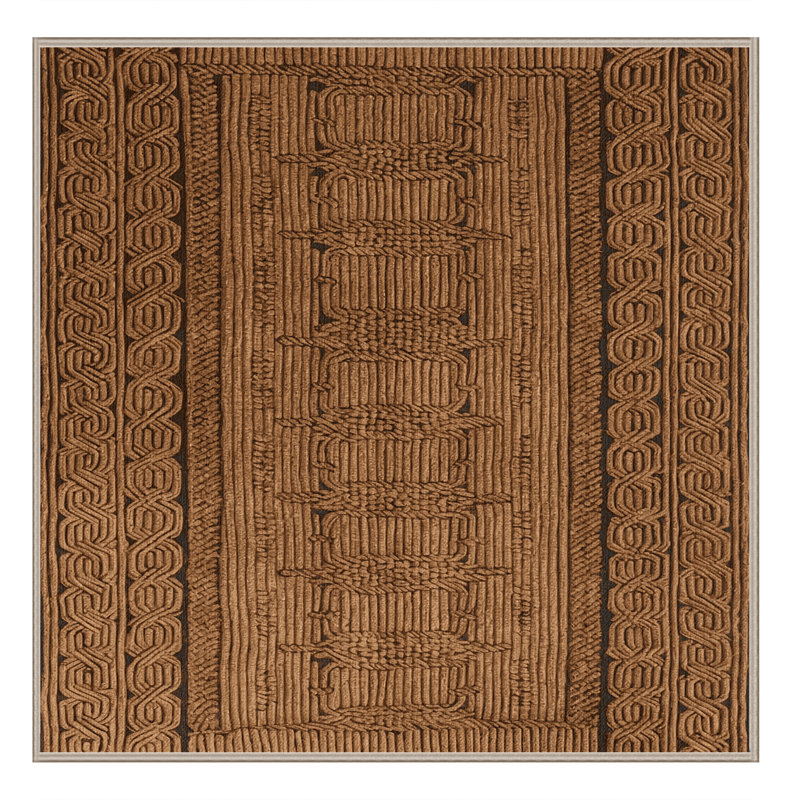 Tapis brun français lavable à la machine, Carré 4 pi