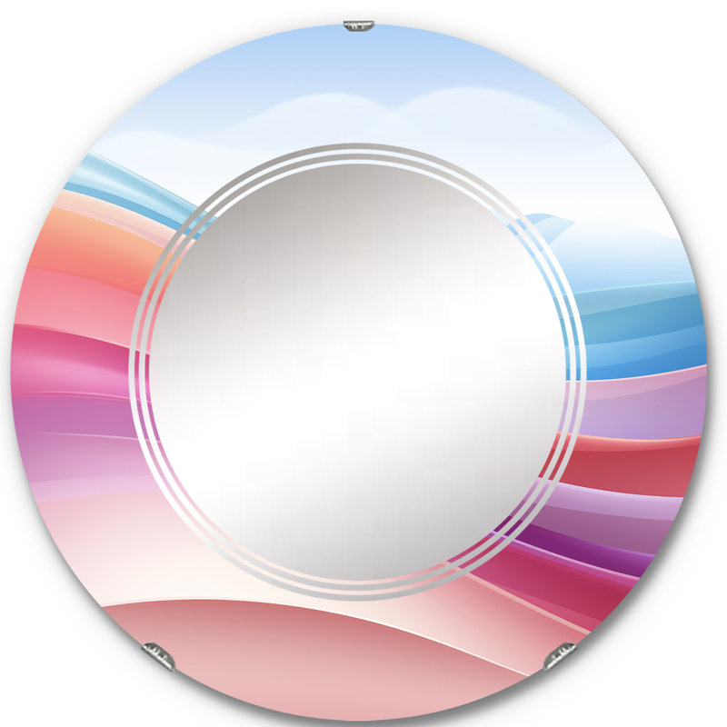 Claverham - Miroir mural moderne rond, 24 po x 24 po