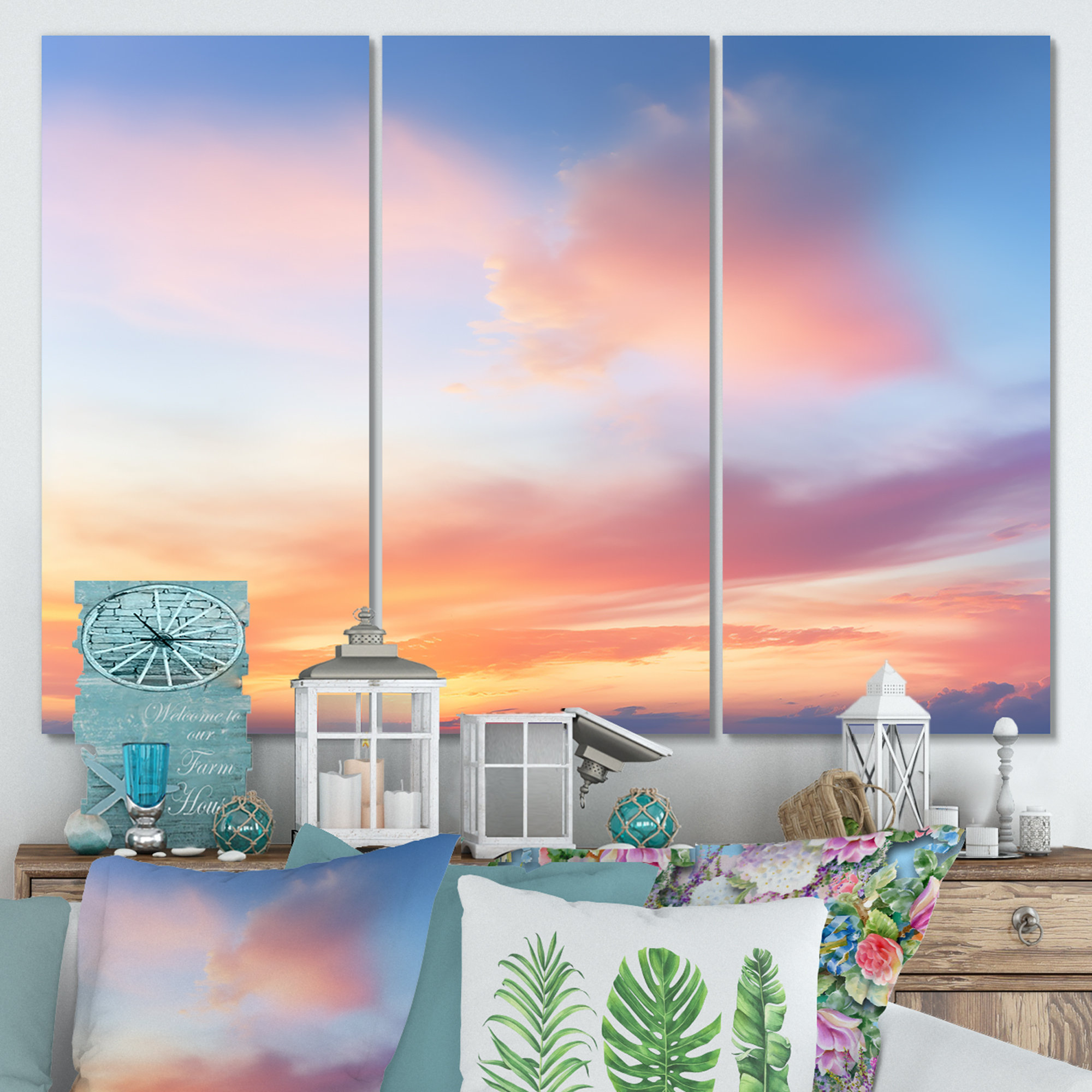 Lark Manor Cotton Candy Skies 3 Sky Wall Art Wayfair