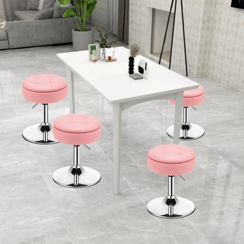 Carmynn Metal Accent Stool, Pink