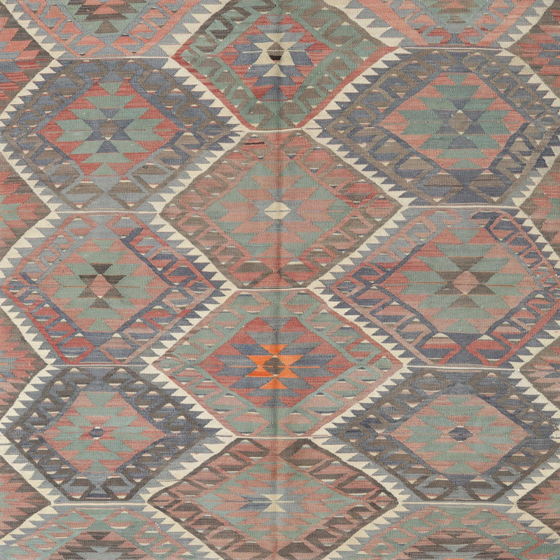 Tapis contemporain brun clair / ivoire / gris clair, Carré 5 pi