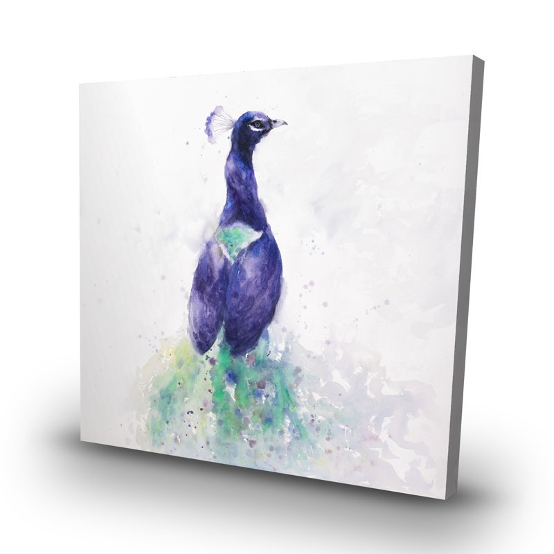 Graceful peacock - 32"x32" art on canvas
