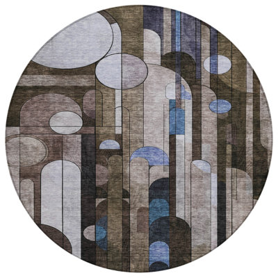 Tapis d'intérieur rond lavable 8 pi