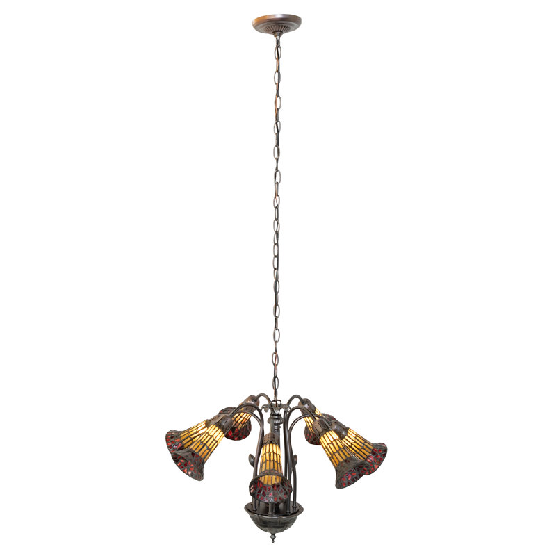 Pond Lily 12 - Light Chandelier, Honey/Red