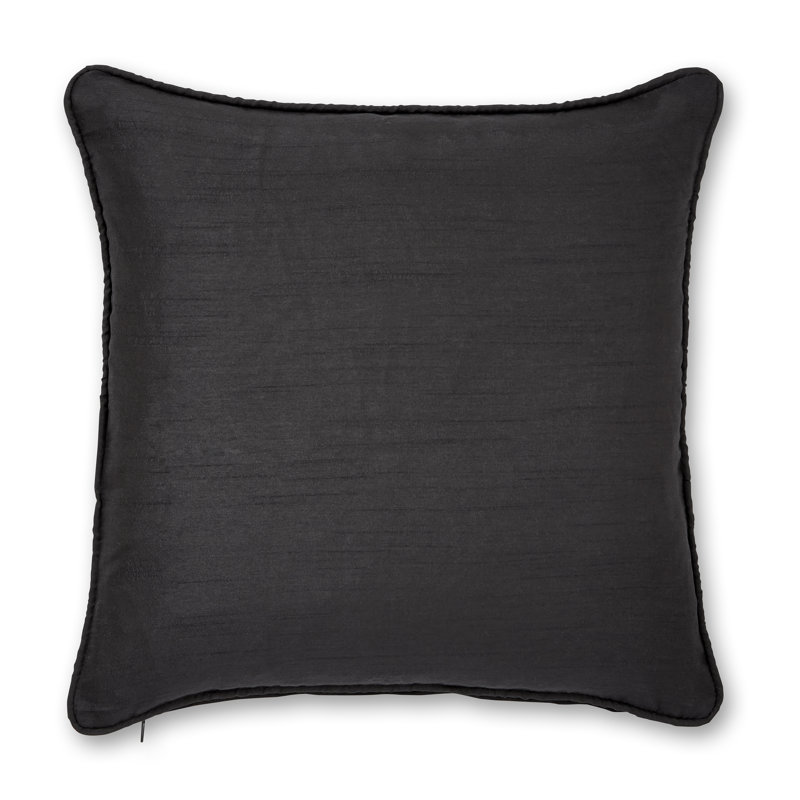 Faux Silk Cushion Cover, Black, Pillow Cover Only - No Insert