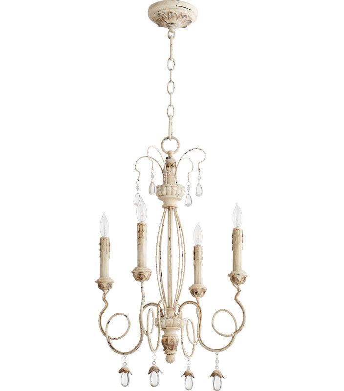 Worden 4 - Light Classic / Traditional Chandelier, Persian White