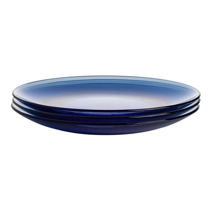 Blue Glass Dessert Plate 9.2'', Bleu