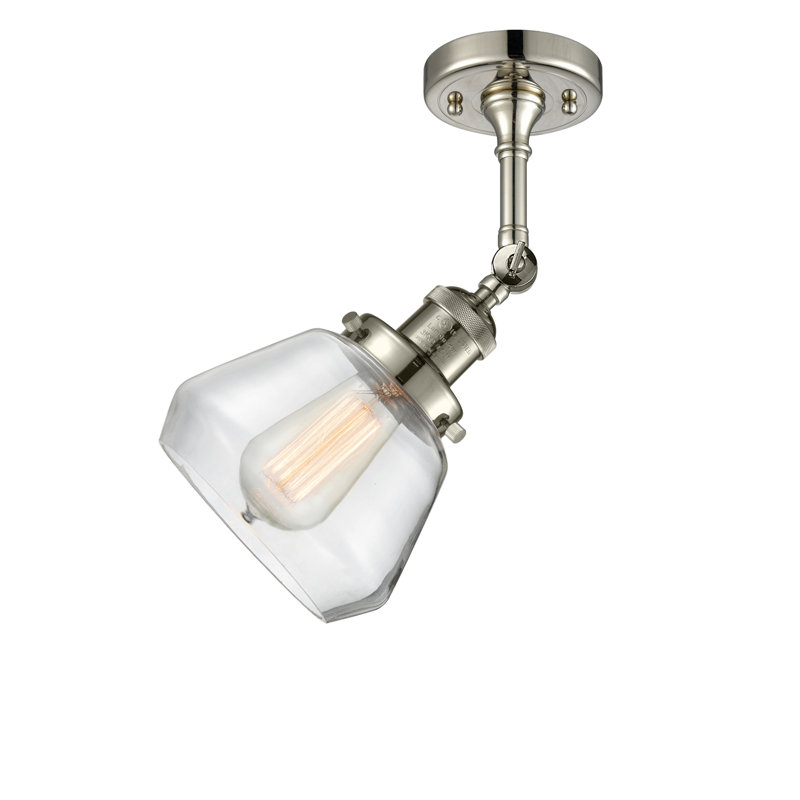 Chill Armed Sconce, Polished Nickel, Clear