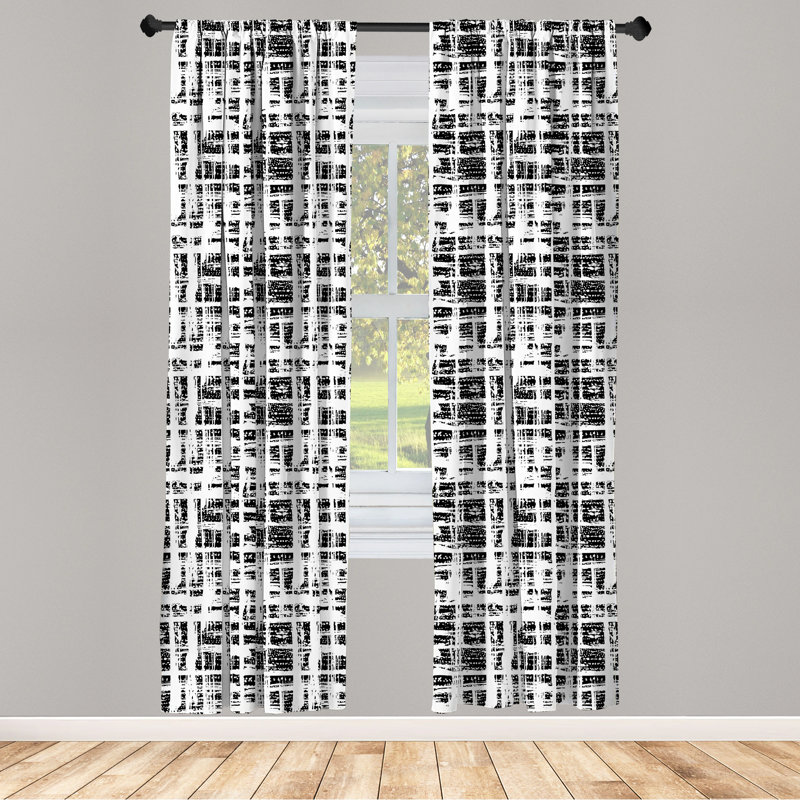 Abstract Semi-Sheer Rod Pocket Sliding Panel, 28" x 63"