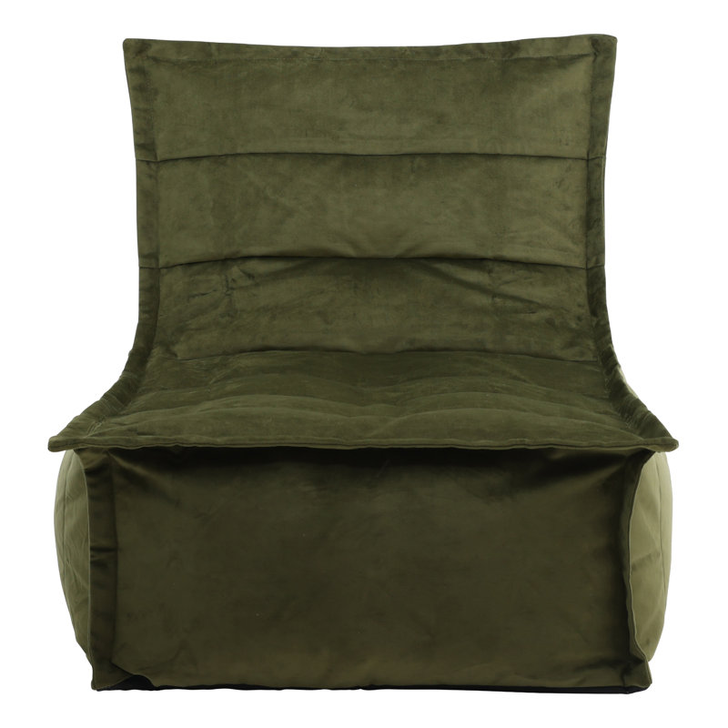 Dolce Velvet Lounger Bean Bag, Olive Green