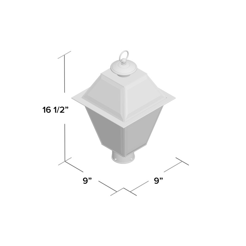 Tête de lanterne câblée à 1 lumière H 16,5 po Arelene, Nickel brossé