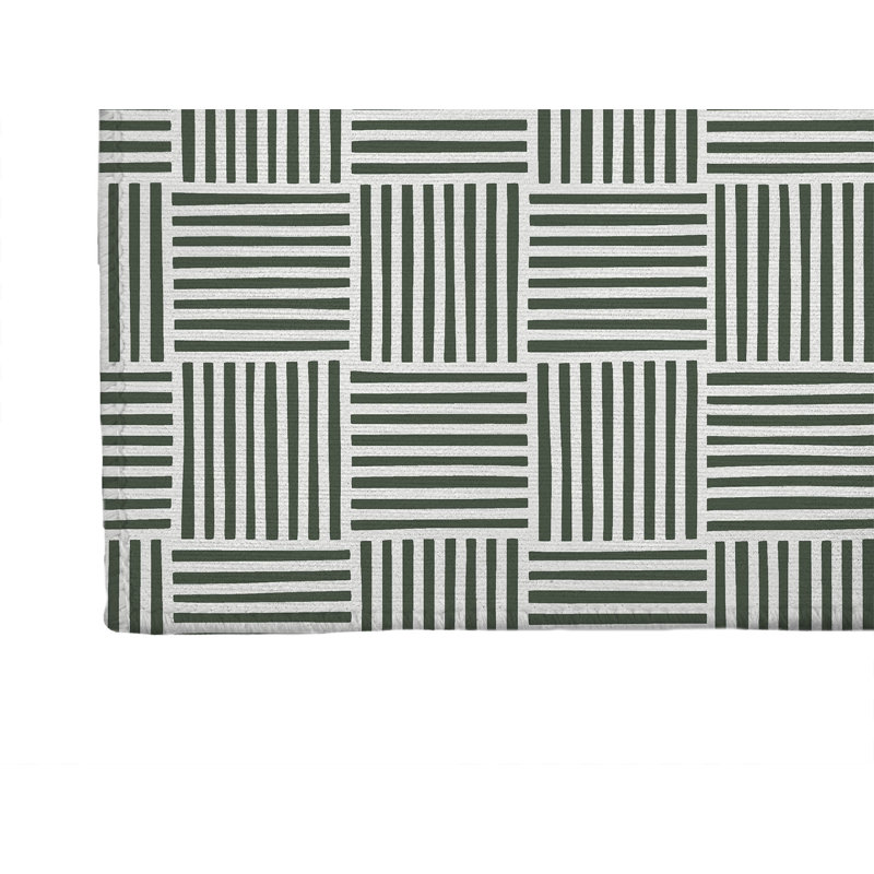 Gridblocked Non-Slip Outdoor Rug, Runner 2'6" x 8'
