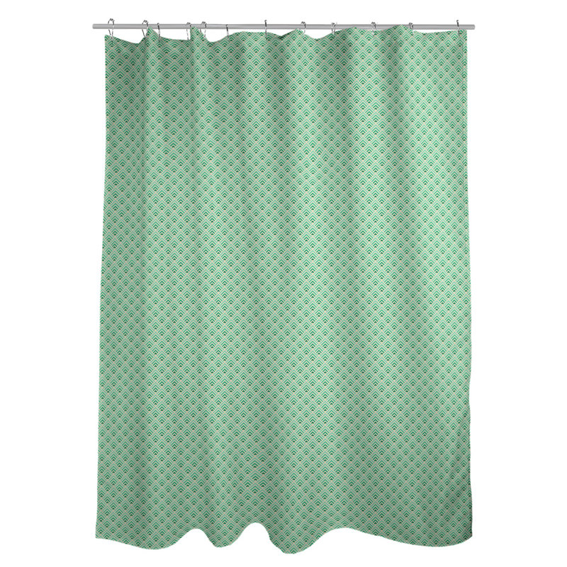 Rideau de douche simple à rayures katelyn elizabeth geometric dégradé, Jaune / vert