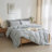 LIFETOWN Striped Duvet Cover Set,3 Pcs Breathable Durable 100% Washed Cotton Comforter Cover for All Seasons, Chic Linen Like Textured Bedding Set.-114652708-114652704