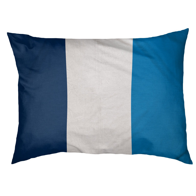 Coussin Cleveland, Moyen (l 40 po x P 30 po x H 6,5 po), Bleu marine / blanc / bleu