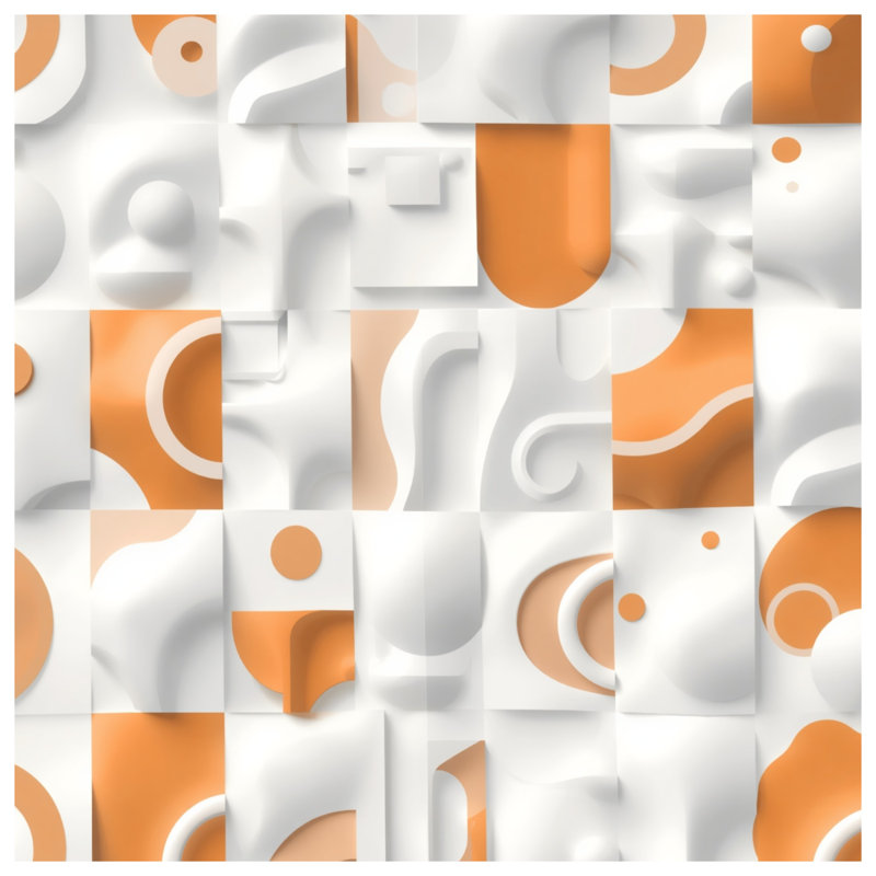 White Orange Abstract Shapes Comforter, Twin Extra Long
