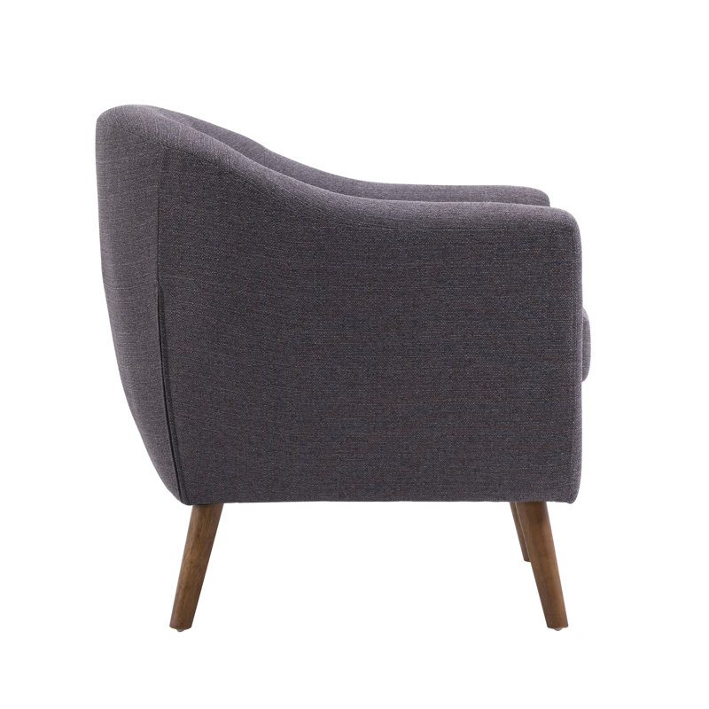 Upholstered Barrel Chair, Dark Grey