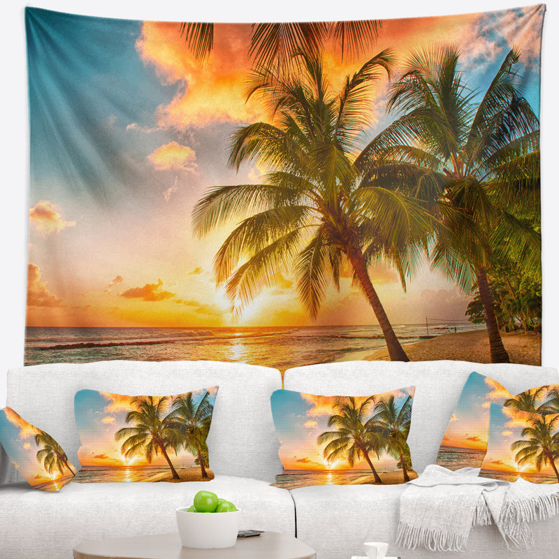 Photographie barbade paysage tapisserie, H 32 po x l 39 po