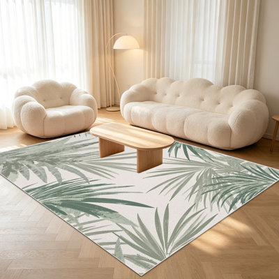 1PC Tropical - Leaf Style Area Rugs for Living Room, Soft and Comfortable, Suitable for all seasons, easy - to - maintain, machine washable Indoor floor mat, suitable for Bedroom, Dining Room, Patio, Balcony, Study, Home Decor, Outdoor Decor.