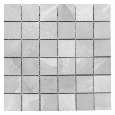 Carrelage mural et de sol en mosaïque de porcelaine Geo Lush 2 po x 2 po