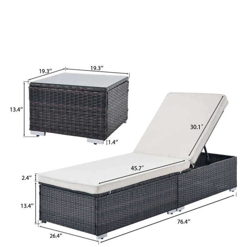 Chaise longue d'extérieur Panhia, Beige