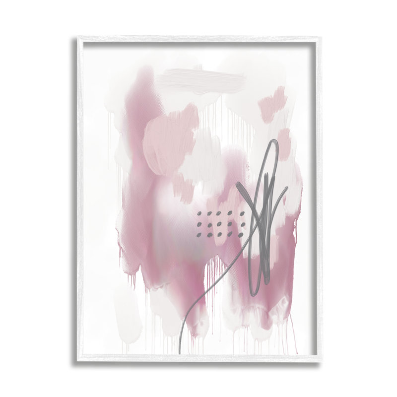 Doux rose, forme abstraite, grappe, rosé, encadré blanc, estampe numérique, art texturé par Urban Epiphany