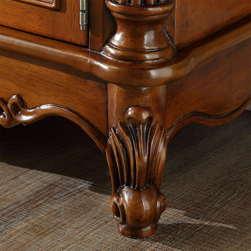 Console rectangulaire en bois manufacturé brun massif, H 29,53 po x l 47,24 po x P 15,75 po