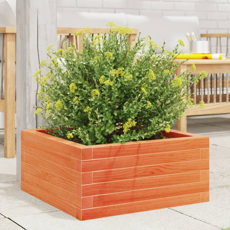 Amiela Planter Box, 23cm H x 60cm W x 60cm D, Wax Brown