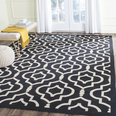 Mandel Geometric Hand Woven Indoor / Outdoor Area Rug