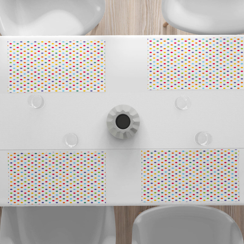 Polyester Polka Dots Rectangle Placemat