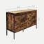 Commode double à 6 tiroirs de style industriel avec rangement en bois brun rustique et structure en acier robuste, commode à 6 tiroirs, armoire de rangement pour la chambre à coucher et le salon