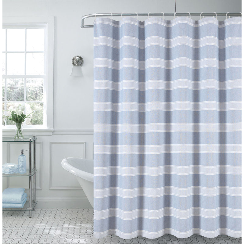 Striped Shower Curtain, Blue, 72"H x 70"W