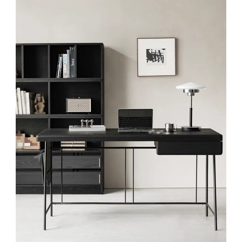 Practical Desk with Drawer, Side Pouch and Metal Legs