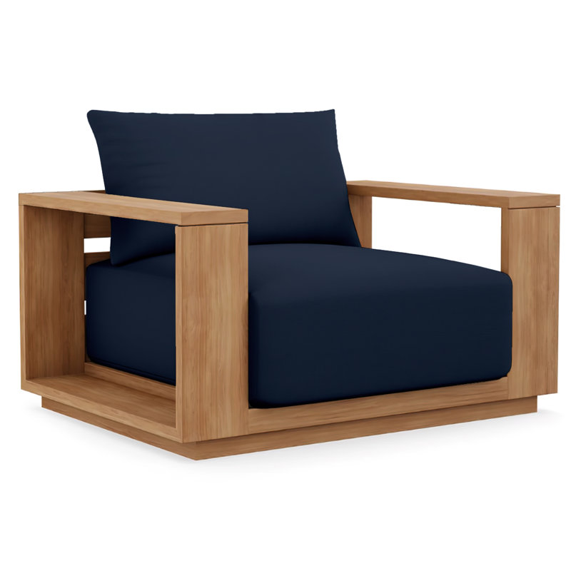 Beja Luxe Club Chair - Natural, Blue