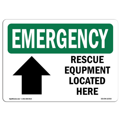 Équipement de secours situé ici