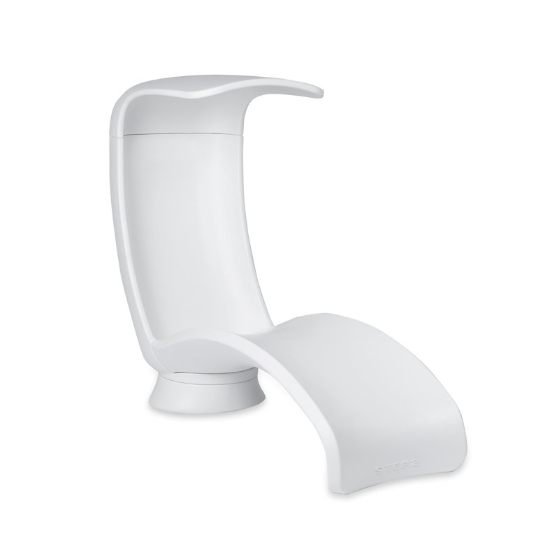 White Ergonomic Outdoor Lounger with Adjustable Shade