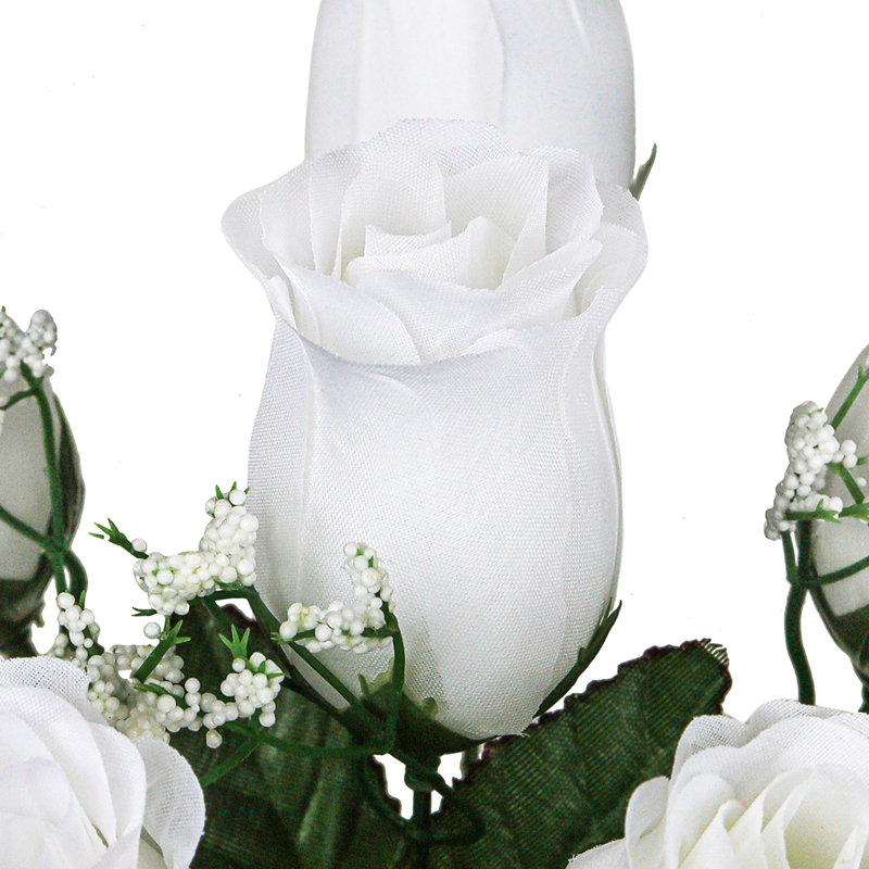Bouquet de roses artificielles, Blanc